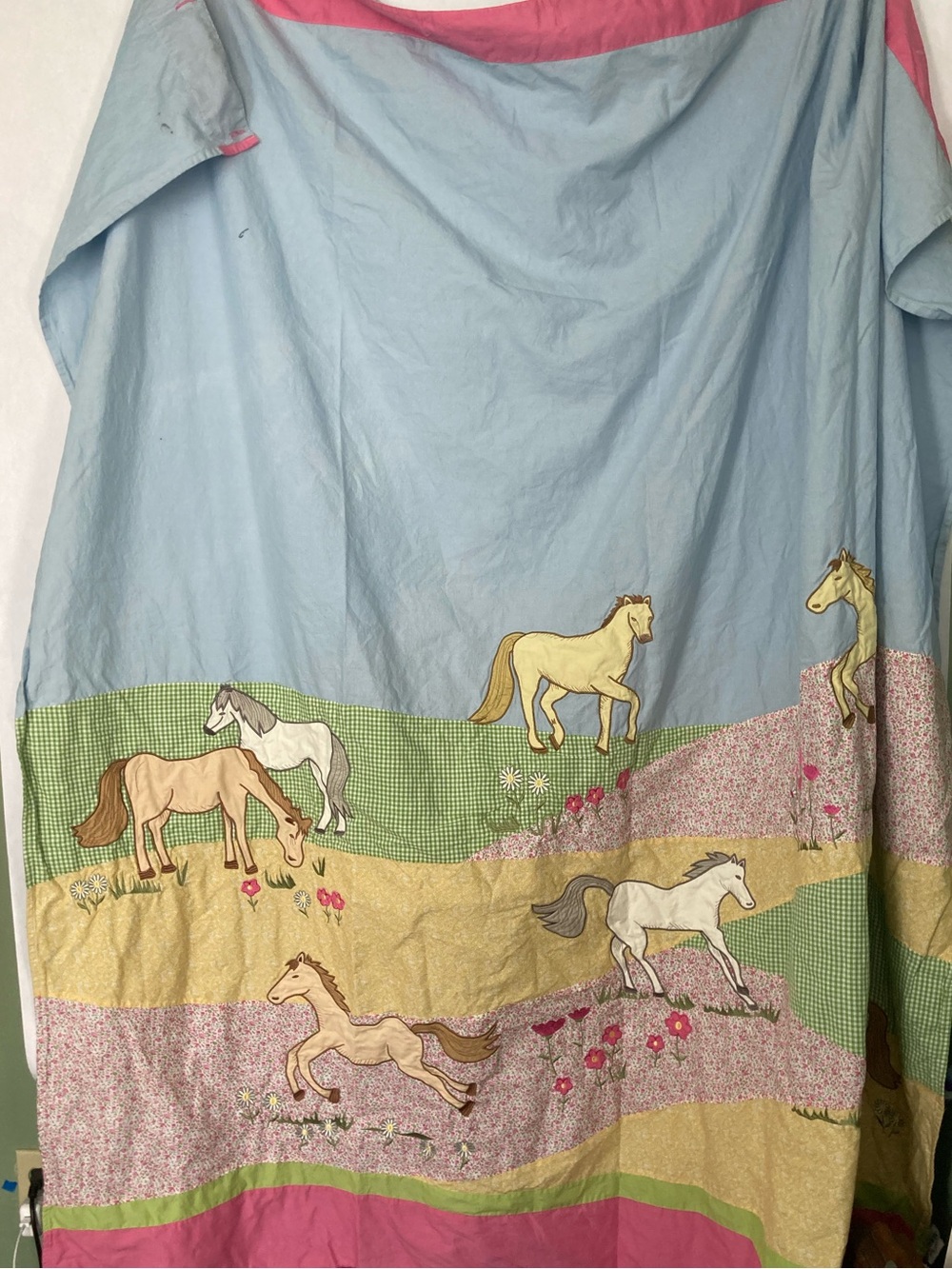 Kids Company Store Girls Embroidered Horse Shower Curtain 72x72 cotton
